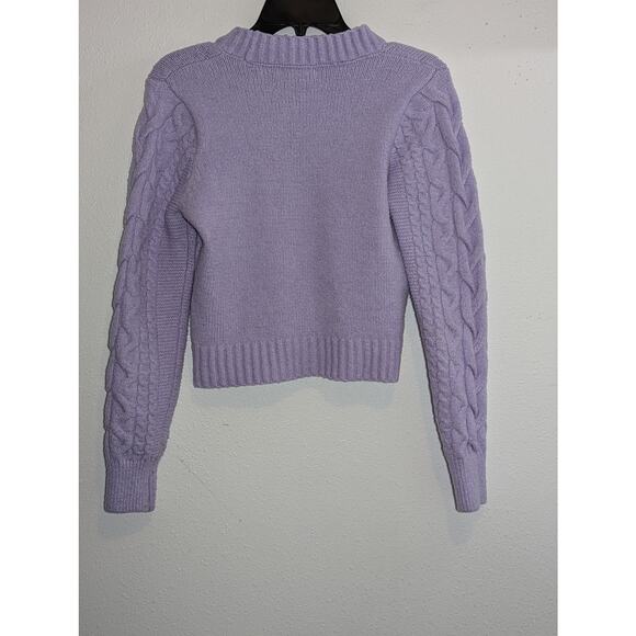 Cable Knit Lavender Cozy Crop Sweater Sincerely Jules Size S - Picture 4 of 5